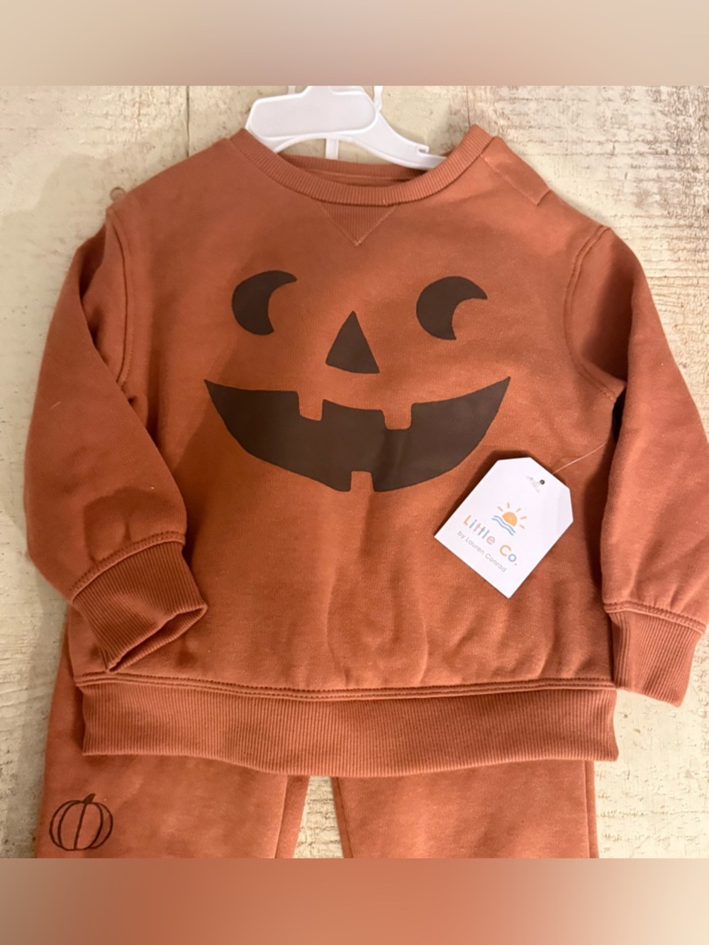 Little Co. by Lauren Conrad 2-Piece Fleece Set pumpkins NWT - Picture 4 of 4